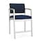 Lesro Lenox Steel Hip Chair Metal Frame, Silver, RF Blueberry Back, MD Ink Seat LS1161 - alternate 1